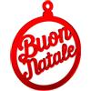 DC DEBORA CARLUCCI Debora Carlucci Set 5 Palle di Natale in plex o legno. Sfera Buon Natale: ciondolo a forma di pallina di Natale personalizzabile, effetto specchio. Idea regalo addobbo per albero. (ROSSO)