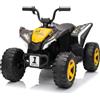 Garvee Quad Elettrico per Bambini 3-6 Anni 12V, ATV Doppio Motore, Giallo | Moto Elettrica con Musica, Fari LED, Marcia Avanti/Indietro, Ruote Resistenti, Velocità 3-6 km/h, Carico 30 kg
