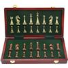 MYBA Scacchiera Scacchi Pezzi degli Scacchi in Metallo Lucido Bronzo e Ottone Set di Scacchiera Professionale in Legno massello Pieghevole Regalo