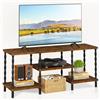 IBUYKE Mobile TV Moderno con 3 Mensole Aperte di Stoccaggio, Console TV in Legno Vintage per TV fino a 50 pollici, Centro di Intrattenimento per Soggiorno WST016H