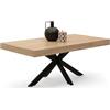 IDMarket - Tavolino rettangolare ALIX 110 cm con gambe in legno e ragno nero