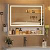 Hzuaneri Specchio Bagno Contenitore con LED Presa Elettrica, 15x82,5x66,5cm | Mobile Bagno, 3 Temperature Colore, Ripiano Aperto, Scomparti e Supporti per Asciugacapelli, Bianco MC08003XEU