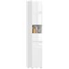 HOMCOM Mobile Bagno Alto Slim 170cm a Colonna 30x30x170 cm Bianco Lucido | Mobiletto Bagno Salvaspazio, con Cassetto, Ripiani Regolabili, per Lavanderia Salotto Soggiorno Cucina