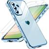 LeYi Cover per Samsung Galaxy A56 5G con 2 Pezzi Vetro Temperato(Blu) | Custodia Amore Cuore Paraurti Morbido Silicone TPU Sottile Case con Protezione Fotocamera per Samsung A56 Donne