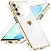 LeYi Cover per Samsung Galaxy A16 4G/5G con 2 Pezzi Vetro Temperato(Bianco) | Custodia Amore Cuore Paraurti Morbido Silicone TPU Sottile Case con Protezione Fotocamera per Samsung A16 Donne
