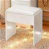 LIANWANG Sgabello da Toeletta, Moderno Vanity Sgabello in Legno per Camera da Letto, 42 x 36 x 24 cm, Bianco