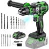 Ginour Avvitatore a Batteria 21V, 100Nm Brushless Trapano a Percussione | 1x2.0Ah 10C Li compatibile con Makita 18V, 21 Accessori, 20+3 Coppie, 2 Velocità, Trapani Avvitatori 13mm metallo Mandrino