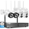 Hiseeu Kit Videosorveglianza WiFi 5MP, 2 PTZ + 2 Telecamere Bullet | 10CH NVR 1TB HDD, Visione Notturna a Colori, Registrazione 24/7, Rilevamento Movimento, Allarme, Accesso Remoto, Alexa