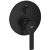 GROHE Lineare Set Finitura Miscelatore Doccia/Vasca Incasso Monocomando con Deviatore 3 Vie (Leva Metallica, Cartuccia Ceramica 46 mm, Senza Box da Incasso), Nero Opaco