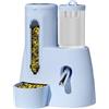 Generic Dispenser di acqua 2 in 1 per conigli, maiali, ricci, grande mangiatoia automatica per gabbie, adatto per furetti, criceti, piccoli roditori (blu, taglia unica)