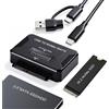 Lustrens Docking station USB 3.2 Gen2 da 10 Gbps per SSD/HDD M.2 NVMe e SATA, compatibile con formati 2230, 2242, 2260, 2280 e unità da 2,5 pollici, colore nero