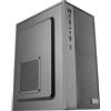 Lustrens Case per PC MicroATX e Mini-ITX con alimentatore da 500W, porta USB-C frontale e pannello frontale 3D, colore nero
