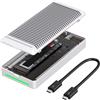 Lustrens Alloggiamento in alluminio senza ventola per SSD NVMe, con interfaccia Thunderbolt 5 (80 Gbps), supporto per SSD PCIe M.2 fino a 8 TB, colore argento