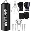 JanTeelGO Sacco da boxe sospeso JanTeelGO PU 100 cm con catena e gancio per adulti