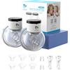 Bellababy Tiralatte Elettrico Indossabile Mani Libere, Display LCD Touchscreen, 4 Modalità e 9 Livelli, Flange da 24 mm, Inserto da 17mm, 19mm e 21mm, 2 Pezzi