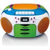 Lenco SCD-971 - Radio per bambini con CD, lettore cassette, altoparlante stereo, jack per cuffie, memoria di tracce, multicolore