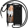 Coiwxmoi Custodia per iPhone 18 Pro/iPhone 17 Pro con Nastro Leopardato | Motivo con Catena,Custodia Protettiva da Appendere con Cordino,Silicone TPU per iPhone 18 Pro/17 Pro 6.3 Nero