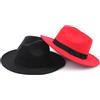 AKOOSY Cappello Fedora Unisex in Lana Morbida Nero con Ampia Falda e Nastro Satinato Cappello Jazz Classico per Uomo e Donna Stile Vintage Elegante per Occasioni Speciali