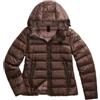 Blauer HT Blauer Piumino Donna con Cappuccio, Marrone Lucido | Trapuntato a Righe, Zip Frontale, Tasche Laterali, Vestibilità Slim, Stile Invernale