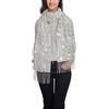 Poadnly Ruauru Glitter argento chiaro, Scialli grandi e morbidi in cashmere, avvolgenti, sciarpa con frange, stola leggera da donna, 197x72 cm
