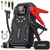 NexCyber 7000A Booster Avviamento Auto, NexCyber Avviatore Batteria Auto Con compressore (ALL Gas/10L Diesel)160PSI, 12V Starter Batteria Jump Starter con Ricarica Rapida USB-C & Luce LED