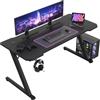 JUMMICO Scrivania Gaming 140 x 60 cm, Tavolo Gaming Ergonomica, Scrivania per Computer Postazione Gamer con Piano del Tavolo in Fibra di Carbonio Adatto Sia per i Giocatori Che per l'uso in Ufficio.