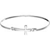Silverly Bracciale Rigido con Croce Medievale in Argento Sterling 925 con Chiusura a Gancio | Braccialetto Impilabile con Crocifisso Classico | Gioielli della Fede per le Donne | Dono Religioso