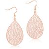 Mikovivi Orecchini a Goccia a Forma di Foglia, Orecchini a Goccia in Filigrana Fatti a Mano Orecchini a Foglia di Rame Eleganti Orecchini Pendenti a Forma di Foglia Per Donne e Ragazze (Oro Rosa)