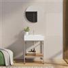 DEGHI Mobile bagno a terra 70 cm acciaio inox satinato e rovere con top lavabo - Axis