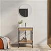 DEGHI Mobile bagno a terra 70 cm nero spazzolato e rovere con lavabo integrato e specchio - Axis