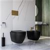 DEGHI Coppia di sanitari sospesi con sedile softclose nero opaco - Noria