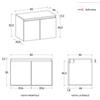 DEGHI Mobile bagno sospeso 80 cm 2 ante carta da zucchero con top bianco petalo - Cuki