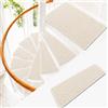 Generic Tappetini per Scale a Chiocciola 1 Pezzi, Coprigradini Autoadesivi | Forma a ventaglio per scale curve, retro adesivo, superficie effetto sisal, facile da applicare e pulire