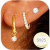 Rajputana Orecchini Pendenti Donna Argento Set Orecchini Cerchio Oro Regalo | Orecchini Donna Argento Orecchini Pendenti Anallergici Donna Sterling Silver Stud Hoops Earrings for Women Gioielli Regali