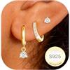 Rajputana Orecchini Pendenti Donna Argento Set Orecchini Cerchio Oro Regalo | Orecchini Donna Argento Orecchini Pendenti Anallergici Donna Sterling Silver Stud Hoops Earrings for Women Gioielli Regali