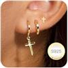 Rajputana Orecchini Pendenti Donna Argento Set Orecchini Cerchio Oro Regalo | Orecchini Donna Argento Orecchini Pendenti Anallergici Donna Sterling Silver Stud Hoops Earrings for Women Gioielli Regali