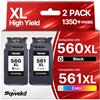 Sqwekd 560 561XL compatibili per Cartucce Canon 560 561 per PIXMA TS7450i | 560XL 561XL Cartucce d'inchiostro Sostituzione per Canon 560 561 XL per Pixma TS7450i TS5350i TS5350 TS7450 TS7451i TS5350