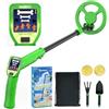 KAIWEETS Metal Detector con LCD a colori, stelo leggero regolabile, kit completo per la caccia al tesoro con zaino, pala, rastrello e monete bonus - Perfetto compleanno, Natale