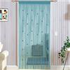 Taiyuhomes - Tende con perline, tende a stringhe per porte, molti fili, divisori multi-funzione, funge anche da zanzariera e da schermo per porte e finestre, Blue, 90x200cm
