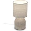 BRILONER - Lampada da tavolo con paralume in tessuto, interruttore a cavo, base in ceramica, lampada, lampada da comodino, lampada da tavolo, lampada decorativa, 15x28 cm (DxH), marrone