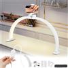LPQKCcY Lampada da Scrivania Per Unghie a Mezza Luna, 22" Pieghevole Lampada da Tavolo con Supporto per Telefono, 3 Modalità di Colore e 10 Luminosità Regolabili, Adatti per Manicure, Tatuaggio