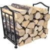 STLOVe Rack di Legna da Ardere, Scaffale Portalegna per Camino In Metallo Interno ed Esterno Rack di Legna da Ardere con Base Rialzata per Camino,Stufa, Capacità di Peso 50 Kg(Non Include Il Legno)