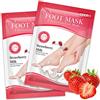 Colexy Maschera Dei Piedi, 2 Paia Maschera Piedi Esfoliante, Calzini Esfolianti Calli Rimuovi Pelle Morta, Idrata Maschera Piedi, Calzini Spa Piedi, Per Pelle Secca, Talloni Screpolati (Fragola)