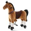 Vrooomy Cavallo meccanico su ruote, taglia XS - da 3 a 5 anni - Cavallo a dondolo con ruote - Marrone