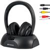Merkloos Cuffie wireless per TV con trasmettitore - Portata 30 m - Ricaricabili - Volume indipendente - Connessione coassiale, ottica, RCA e jack 3,5 mm