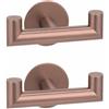 YUET Ganci Adesivi, 2 pezzi Appendi Accappatoio Bagno in Acciaio inox, Gancio Doppio Appendiabiti da Parete Senza Forare, Porta Asciugamani Autoadesivo per Bagno o Cucina (Oro Rosa)