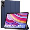 WD&CD Custodia Compatibile per Xiaomi Redmi Pad Pro 12.1 / Xiaomi Poco Pad, Ultra Sottile Smart Pelle Cover con Sonno/Sveglia la Funzione, blu