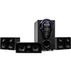 AUNA Areal 525 DG - Surround Sound System 5.1, Home Theater 5.1, Potenza: 125 Watt RMS, Subwoofer da 25, 4 x Satelliti, 1 x Centrale, Bluetooth, USB/SD, Ingresso AUX, Nero