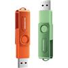 MOVE SPEED Chiavetta USB da 64 GB, 2 pezzi, USB 2.0, girevole a 360°, unità USB A, mini chiavette USB per PC, laptop, tablet, auto, TV, 2 colori