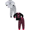ThePyjamaFactory Pigiama lungo per bambine con scritta Born To Ride Forced To Go To School Black Grey 2 Pack Girls Long Pyjama PJs for Kids